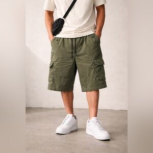 Y2K Akademik’s Olive Green Baggy Cargo Shorts Mens 3XL  Utility Streetwear
